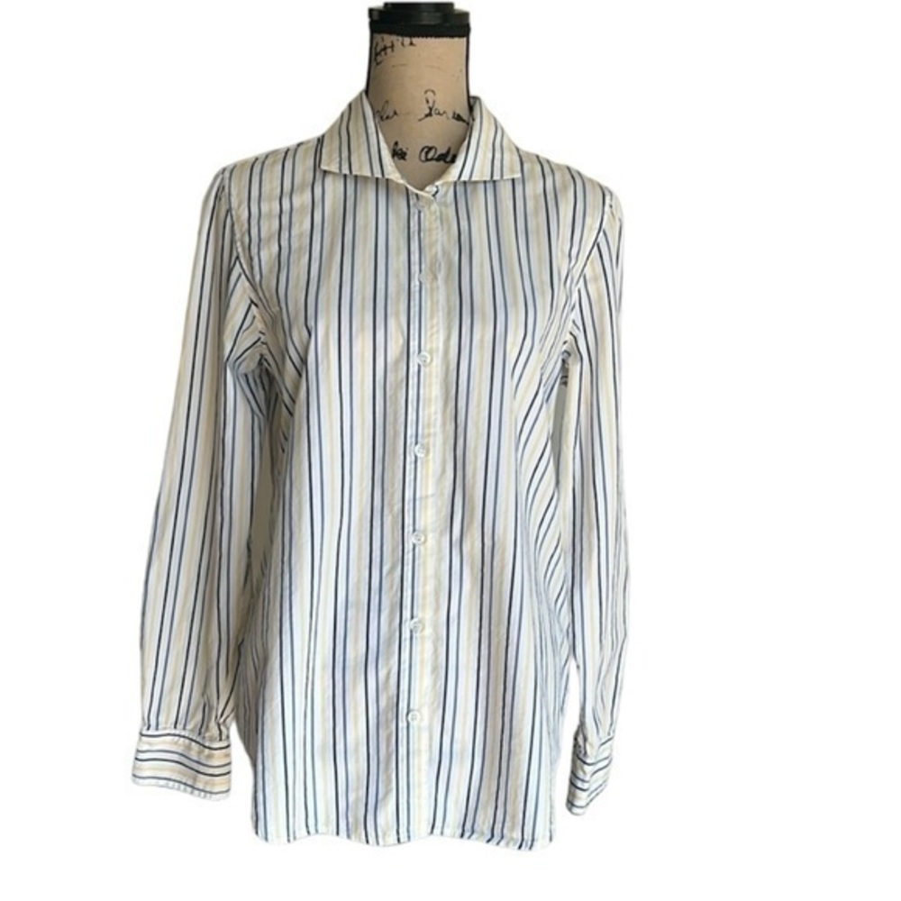 Kal Rieman Joni Striped Button Down Boyfriend Shirt Sz 6
